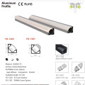 Perfil de aluminio de iluminación lineal de LED negro